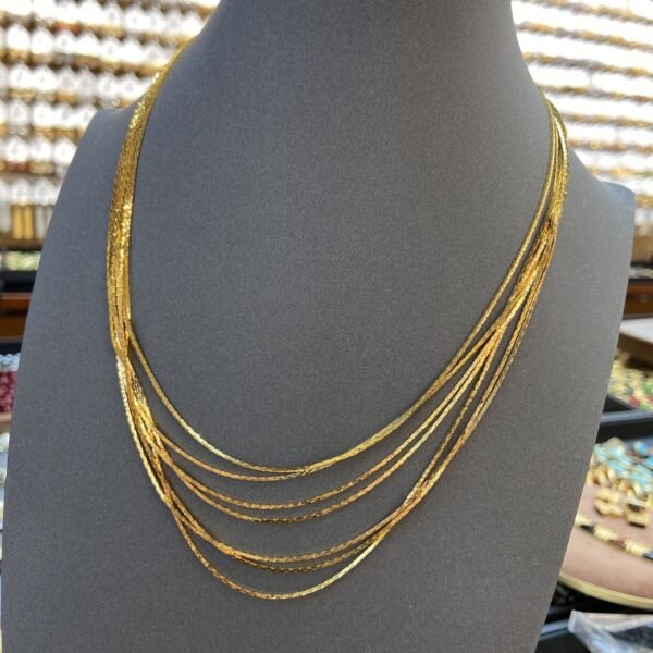 Vintage Gold Multi-Layer Tassel Necklace – Niche Women’s Decorative Collarbone Chain French Retro Chain Necklace