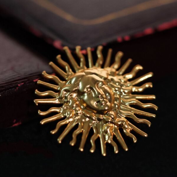 Vintage-Inspired Sun Goddess Retro Stud Earrings Earrings, and Brooch Set